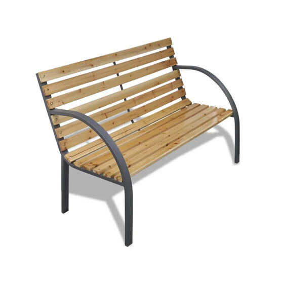 Gartenbank 112 cm Holz und Eisen